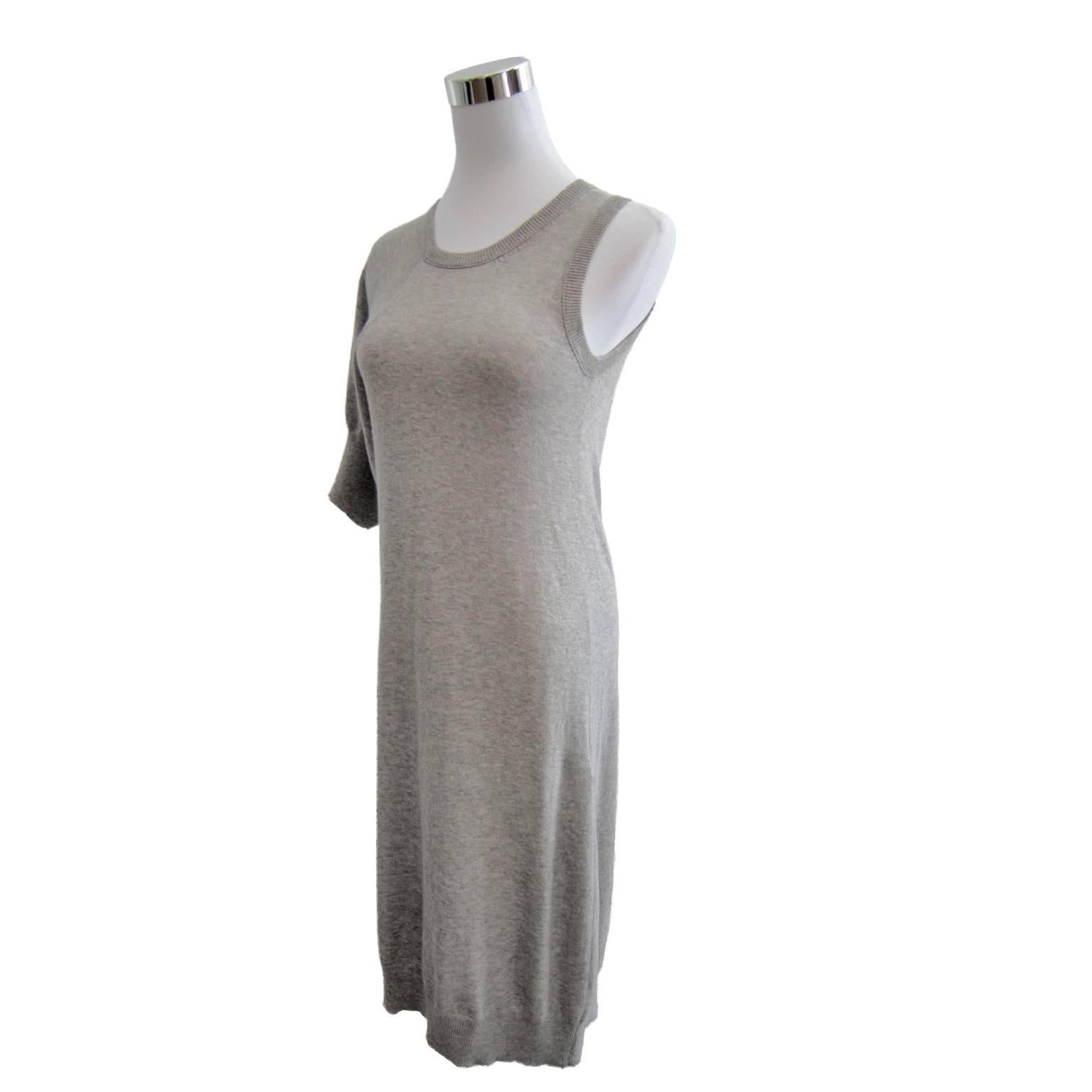Yohji Yamamoto Light Grey Tank Dress Asymmetrical For Sale at 1stDibs