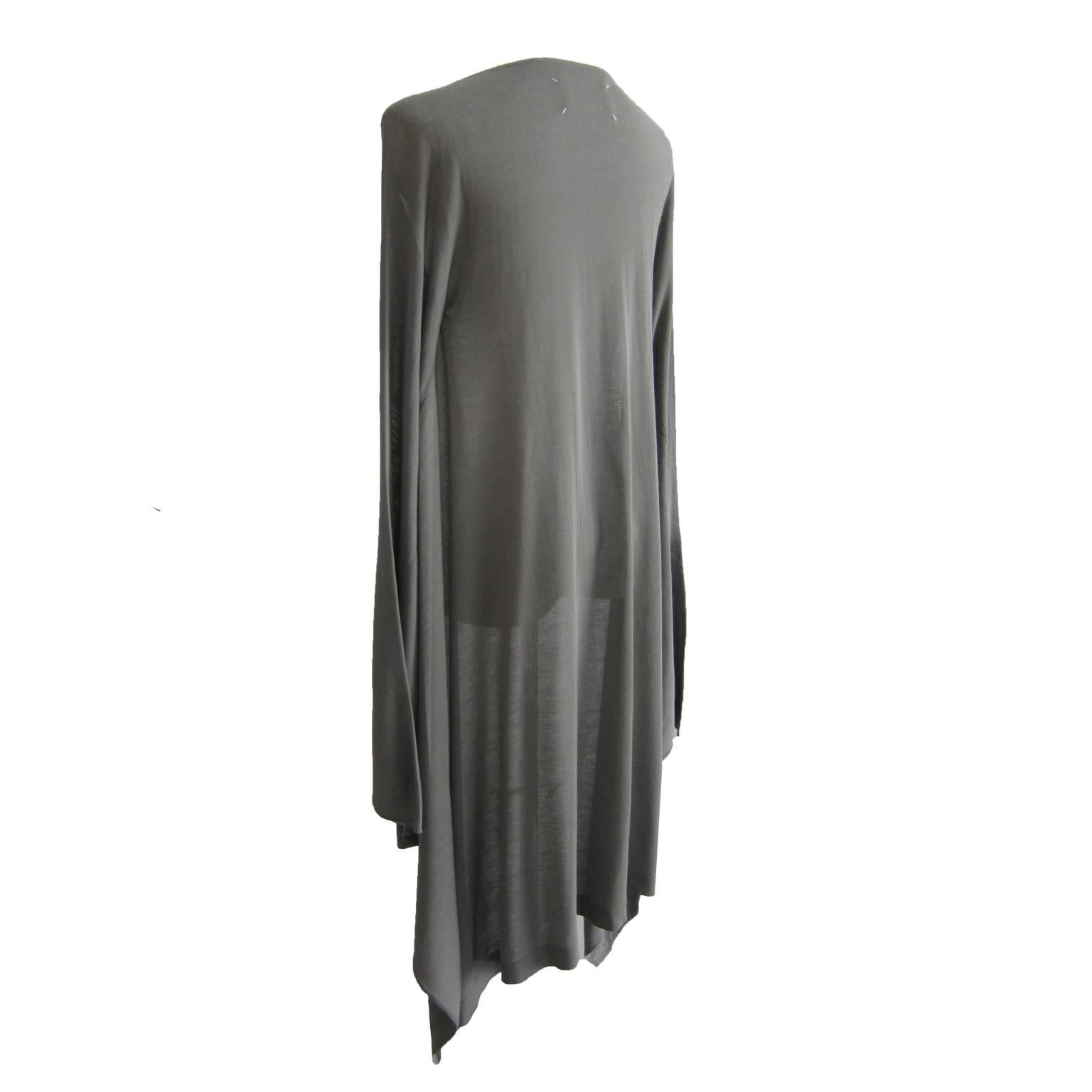Martin Margiela Light Gray Draped Cape With Sleeves For Sale