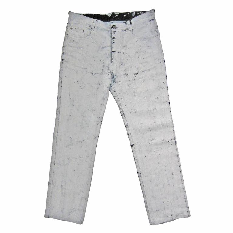 Martin Margiela Painted Denim White at 1stDibs | maison margiela painted  jeans, white painted jeans, painted on blue jeans