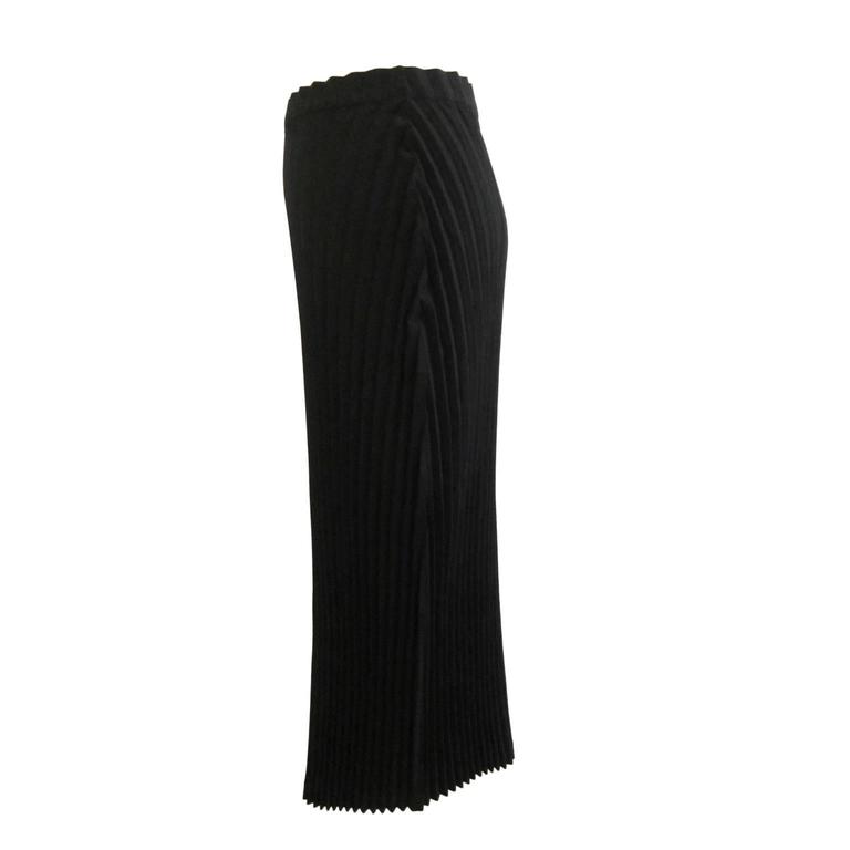ISSEY MIYAKE Thick Waist Pleated Long skirt IM14FG912 black 4