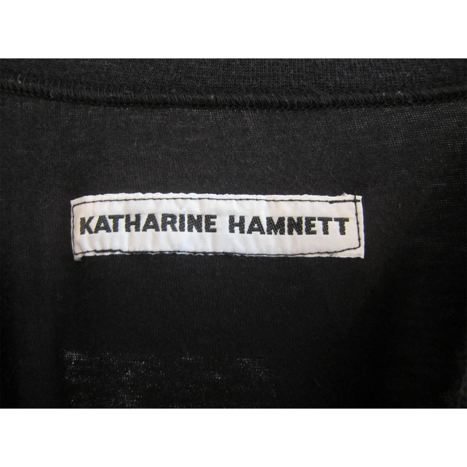 Black Katharine Hamnett Ban Pollution Slogan Tshirt