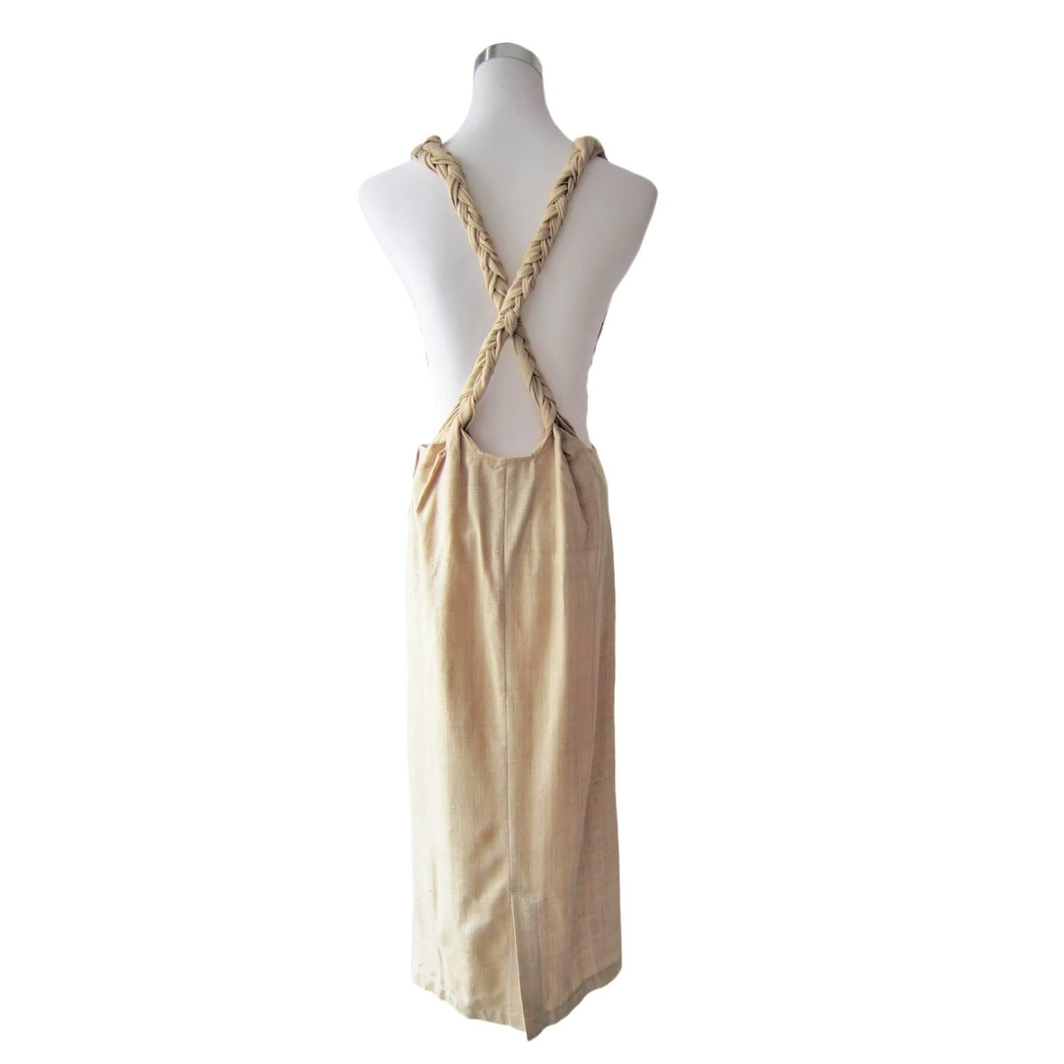 Women's Comme des Garcons Tricot Beige Silk Ensemble AD1991 For Sale