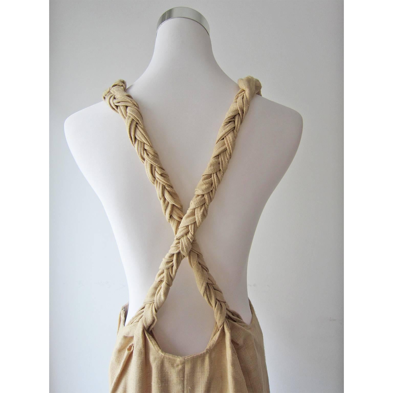 Comme des Garcons Tricot Beige Silk Ensemble AD1991 For Sale 3
