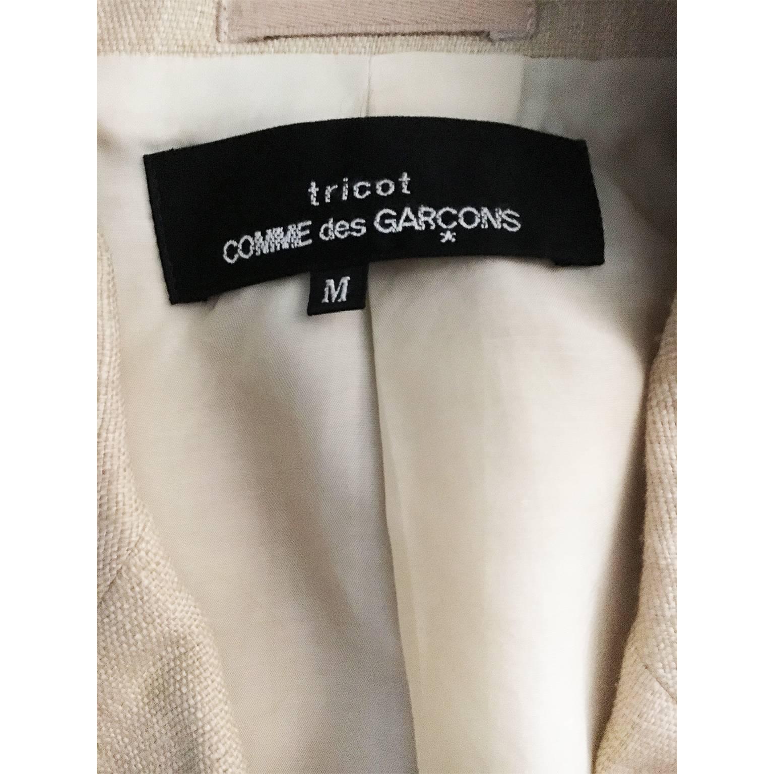 Comme des Garcons Tricot Beige Silk Ensemble AD1991 For Sale 4