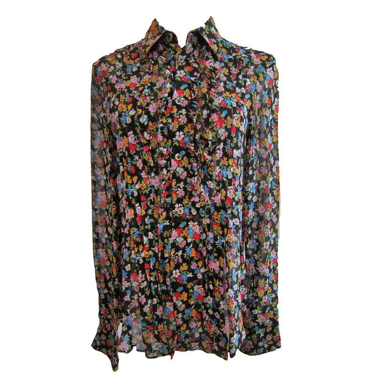 Comme des Garcons Tricot Flower Blouse AD 2005 at 1stDibs