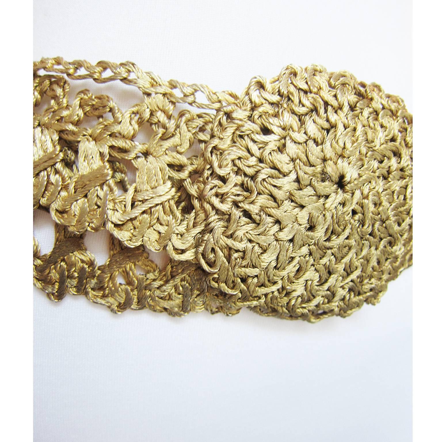 Women's Golden Wire Crochet Belt 1960s