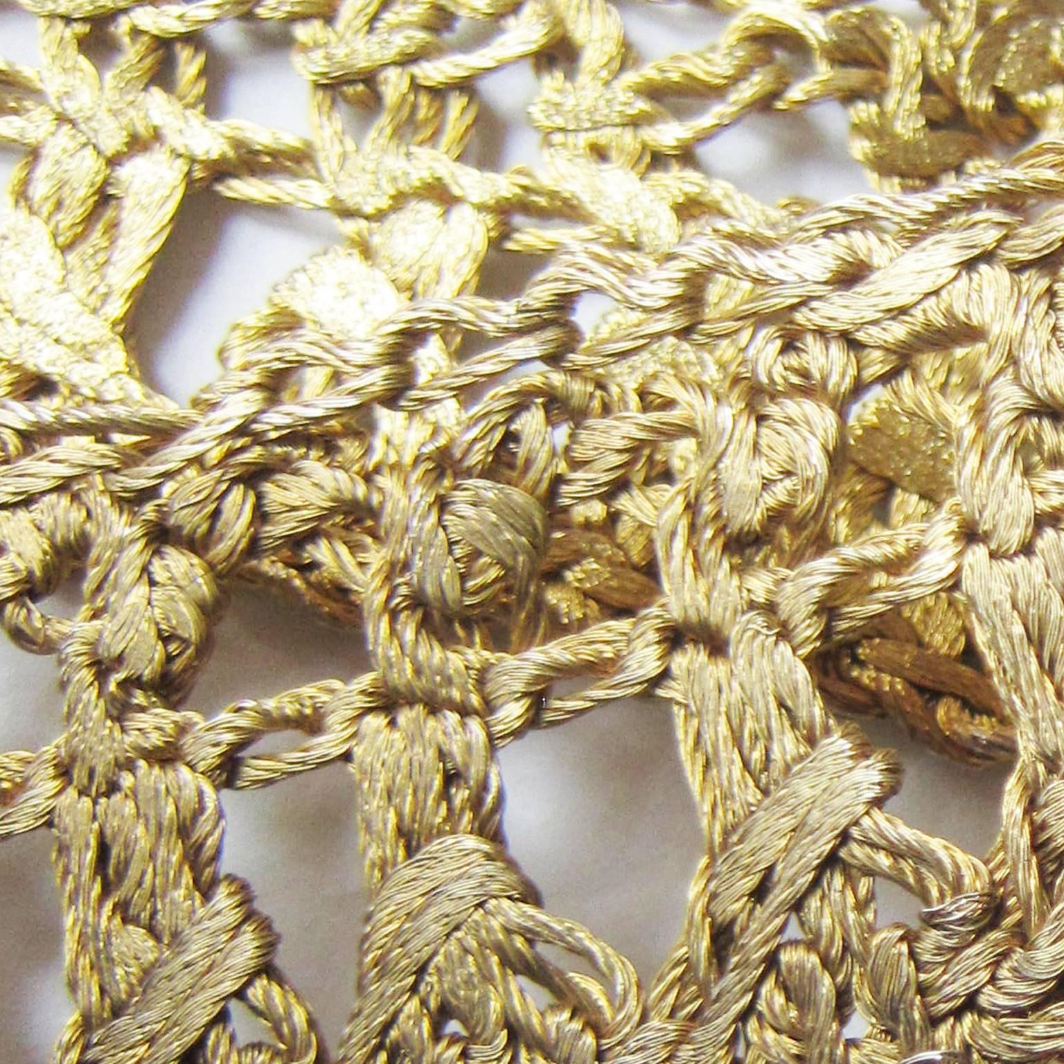 Golden Wire Crochet Belt 1960s 1