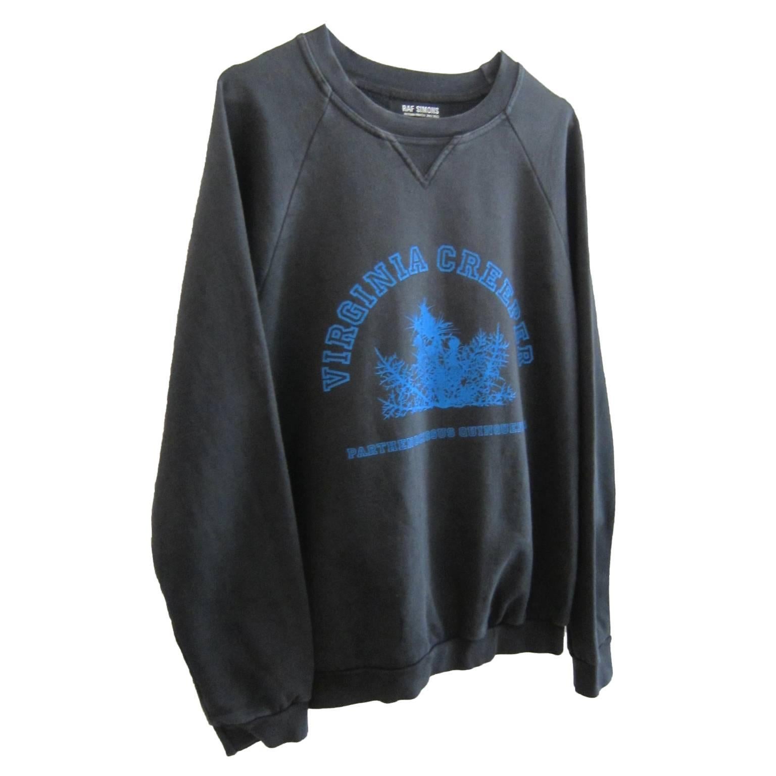 Raf Simons washed out dark grey sweatshirt from collection 
