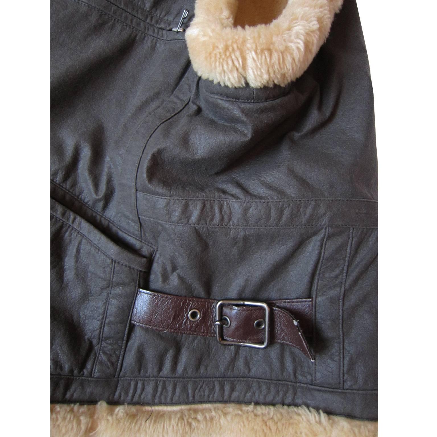 Black Issey Miyake Wool Brown Zip Vest  For Sale