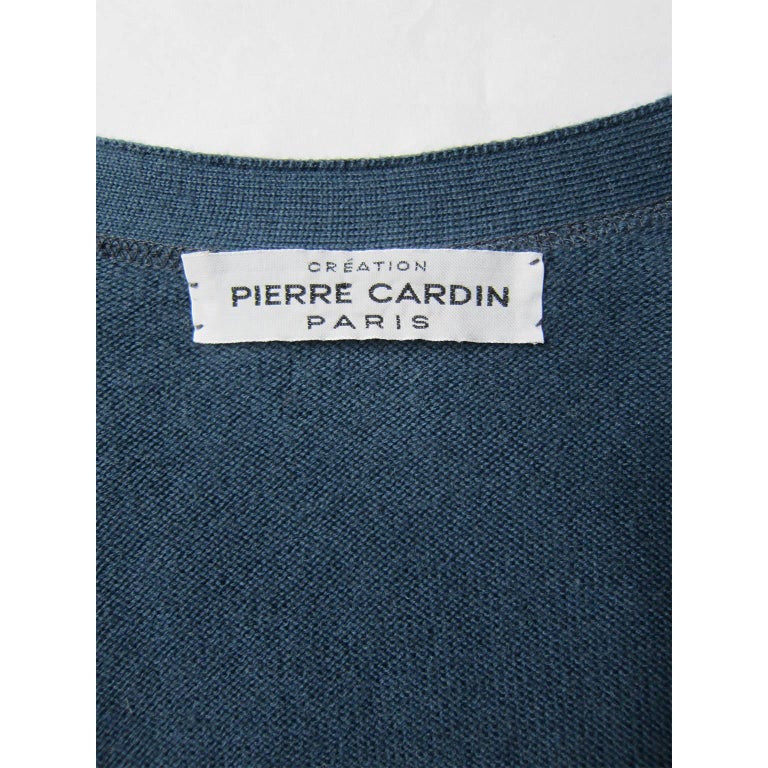Pierre Cardin Grey Blue Cardigan 1960s at 1stDibs | pierre cardin cardigan