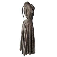 Zandra Rhodes II  Linen Cotton Open Back Dress 1980s