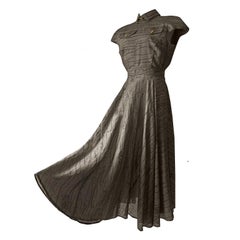 Zandra Rhodes II  Linen Cotton Open Back Dress 1980s