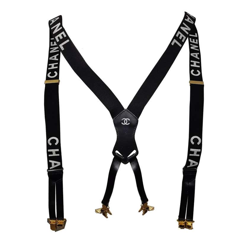 Chanel Black and White CC Logo Suspenders at 1stDibs | faux chanel ...