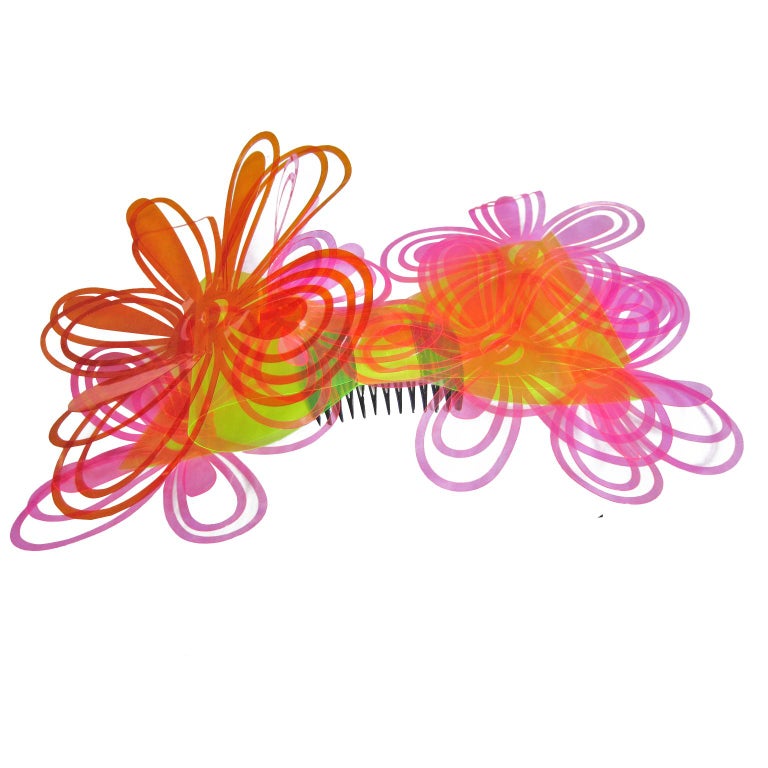 Chanel Large Rainbow Flower Hair Pin, S / S 1995 For Sale at 1stDibs