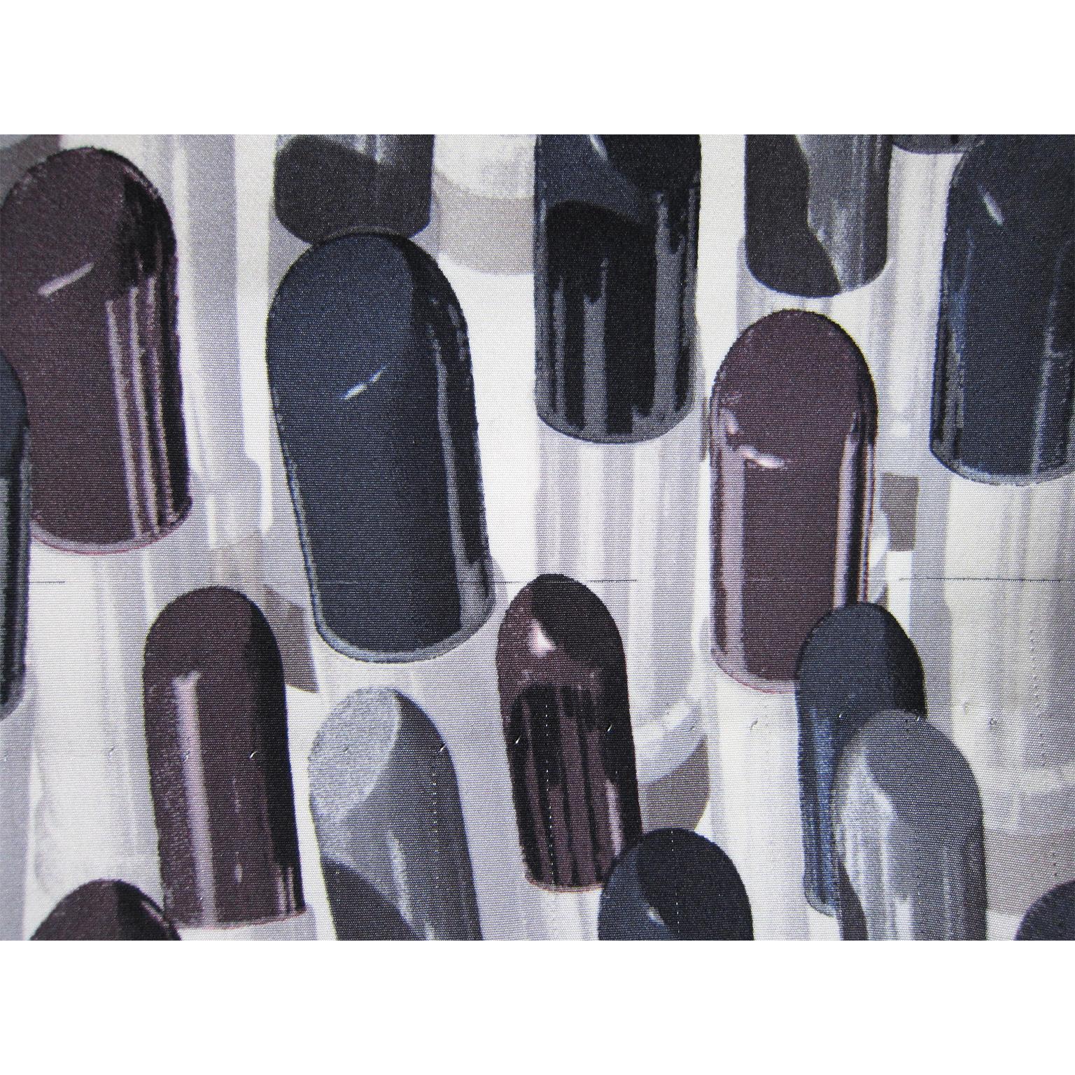 Women's Prada Lipstick Print Skirt Black Grey SS2000
