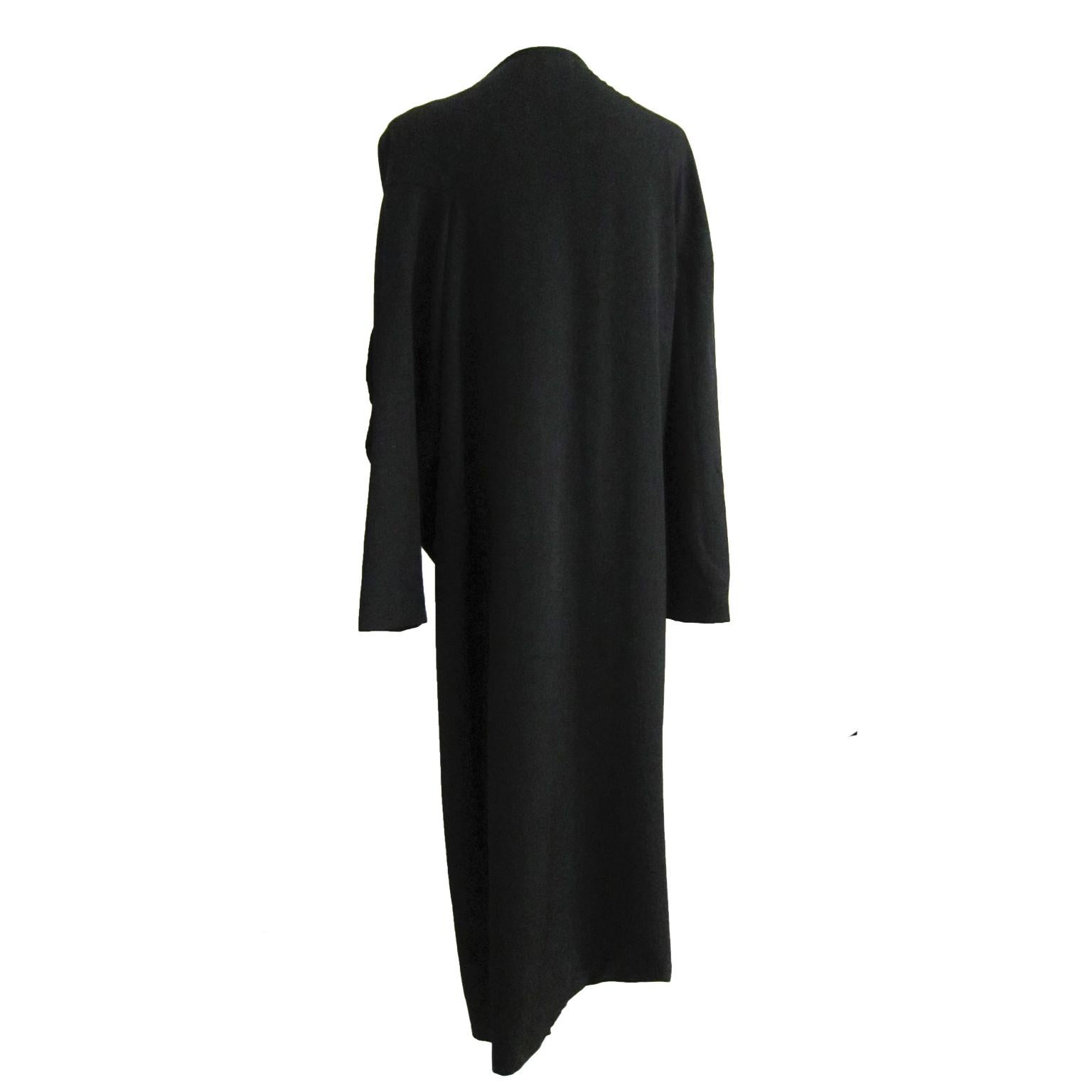 Women's Comme des Garcons Tricot Asymmetric Black Coat AD 1999 For Sale