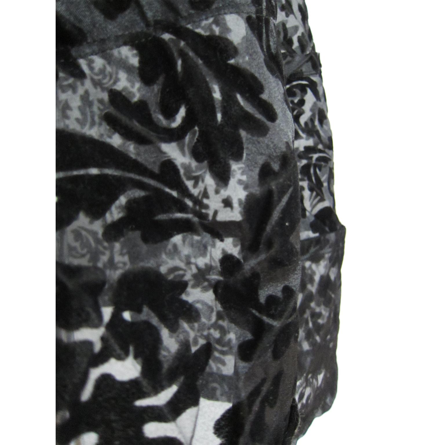 Comme des Garcons Spiral Black Floral Flare Skirt AD 2003 2
