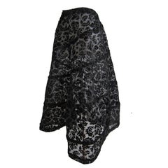 Comme des Garcons Spiral Schwarzer geblümter ausgestellter Rock AD 2003