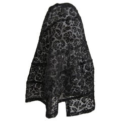 Comme des Garcons Spiral Black Floral Flare Skirt AD 2003