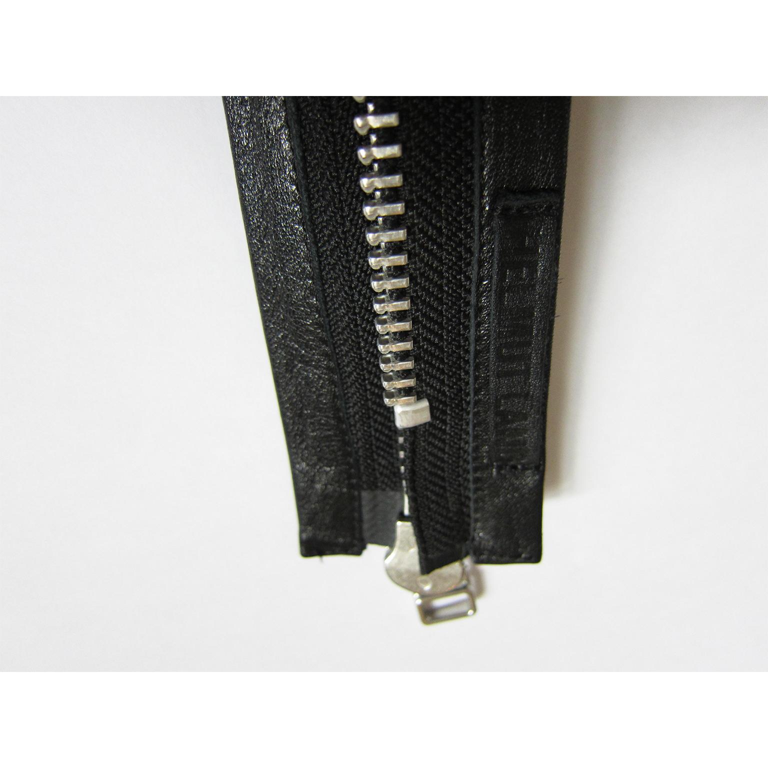 Black Helmut Lang Archive Zip Necklace Bondage Tie SS 2003 For Sale