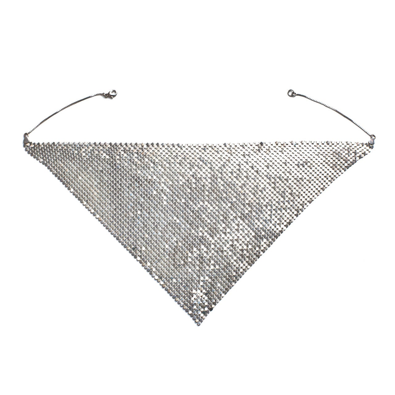 Paco Rabanne Draped Silver Mesh Metal Necklace In Excellent Condition For Sale In Berlin, DE