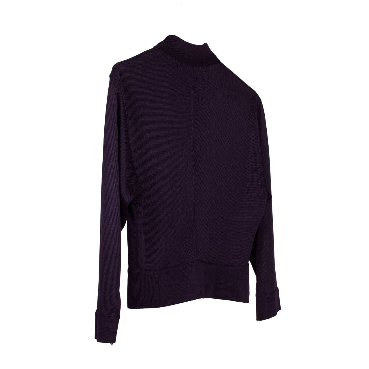 Black Alaia Aubergine Cardigan 1980's For Sale