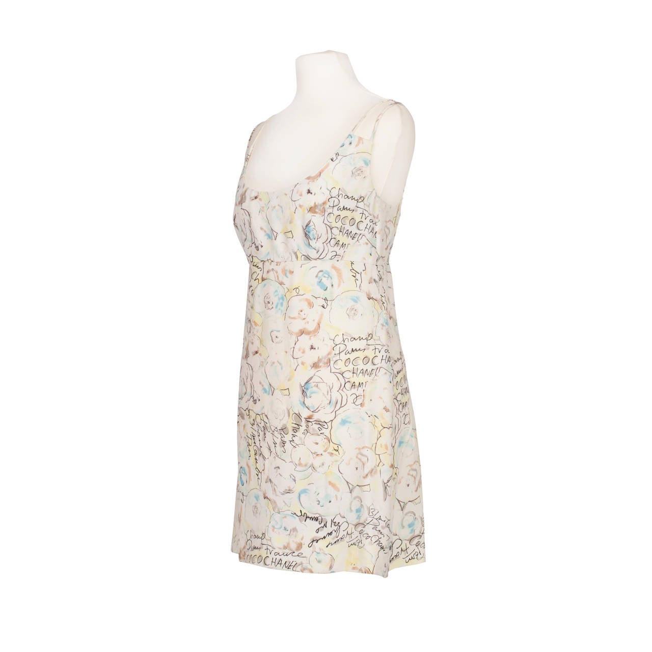 Chanel Pastel Camellia Print Mini Dress 5