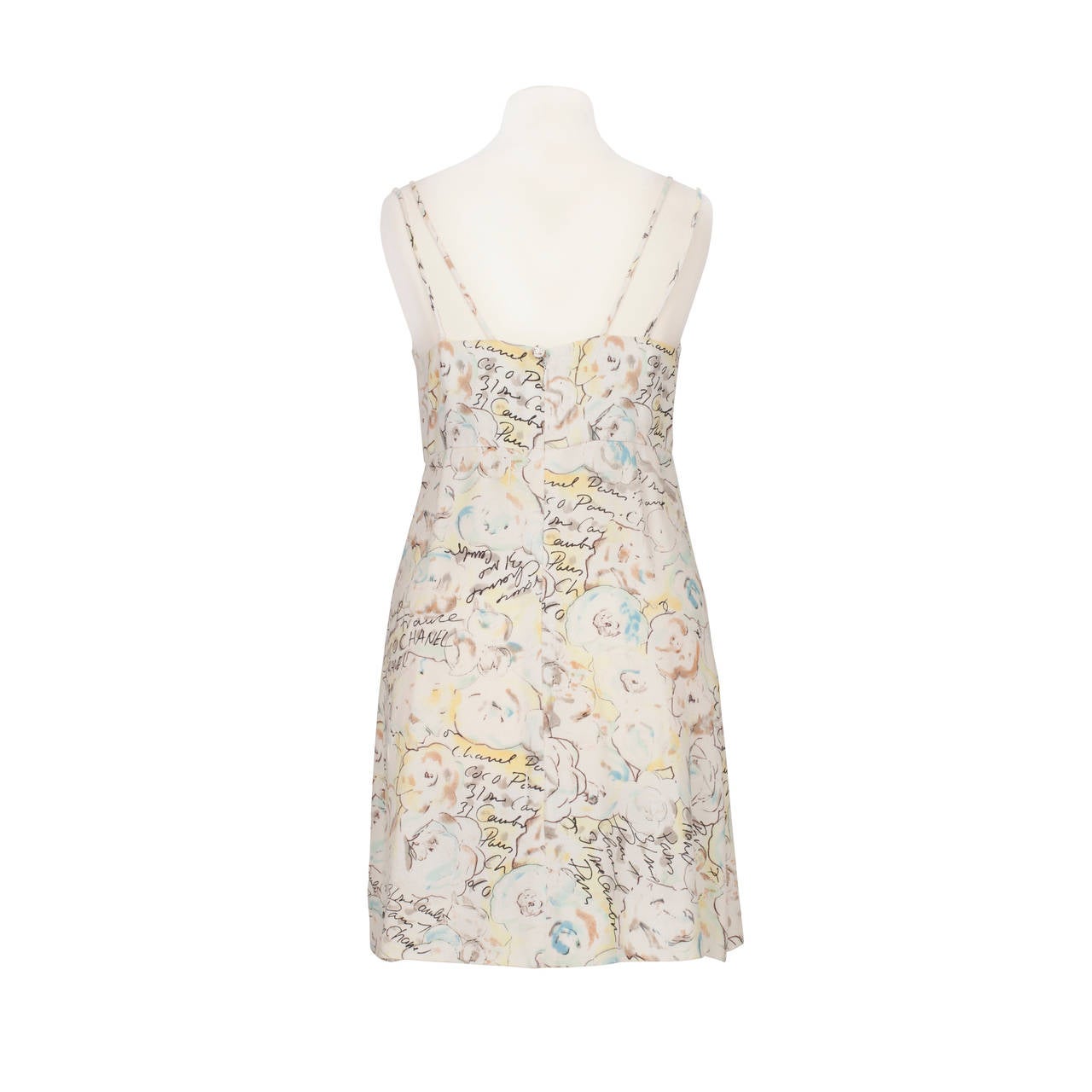 Chanel Pastel Camellia Print Mini Dress 4