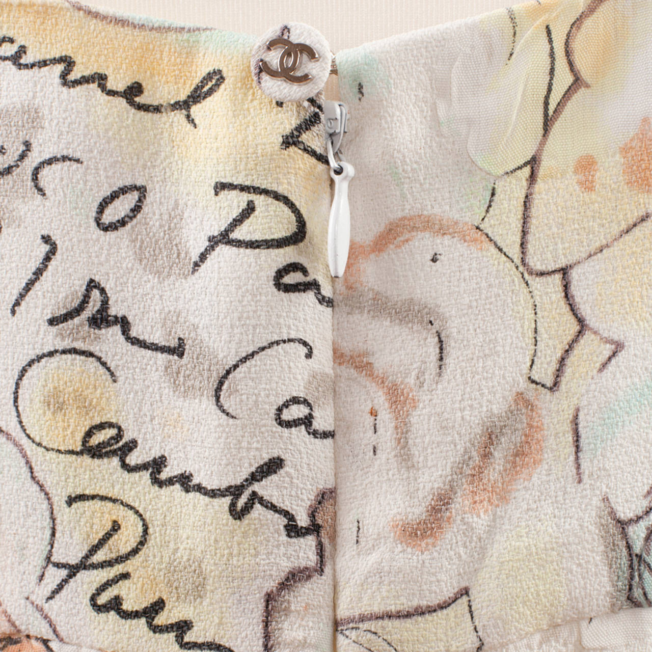 Chanel Pastel Camellia Print Mini Dress In Excellent Condition In Berlin, DE