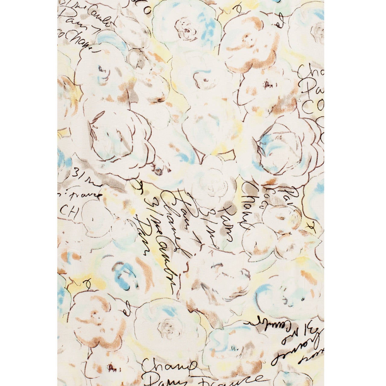 Women's Chanel Pastel Camellia Print Mini Dress
