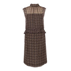 Chanel Layered Silk Two Piece Top & Skirt Ensemble