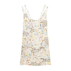 Vintage Chanel Pastel Camellia Print Mini Dress