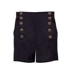 Versus Gianni Versace Black Marine High Waisted Shorts 4
