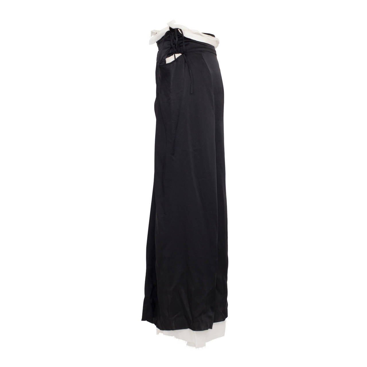 Black Yohji Yamamoto Lace up Skirt 1990's For Sale