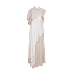 Yohji Yamamoto Light Beige Asymmetrical Ensemble 