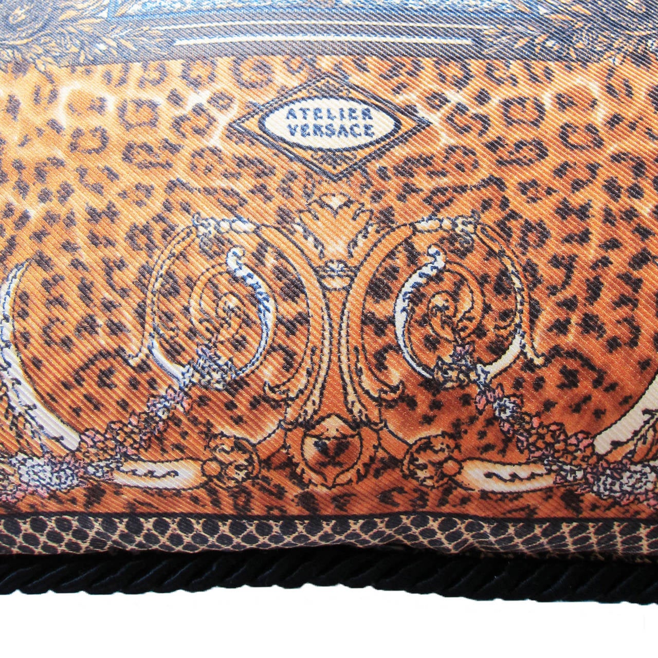 Brown Atelier Versace Silk Pillow Leopard