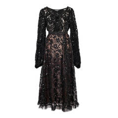 Yves Saint Laurent Black Lace Paillette Ensemble 70's 10