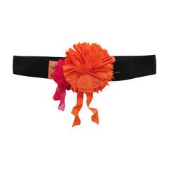 Lanvin Alber Elbaz Orange Pink Pom Pom Belt