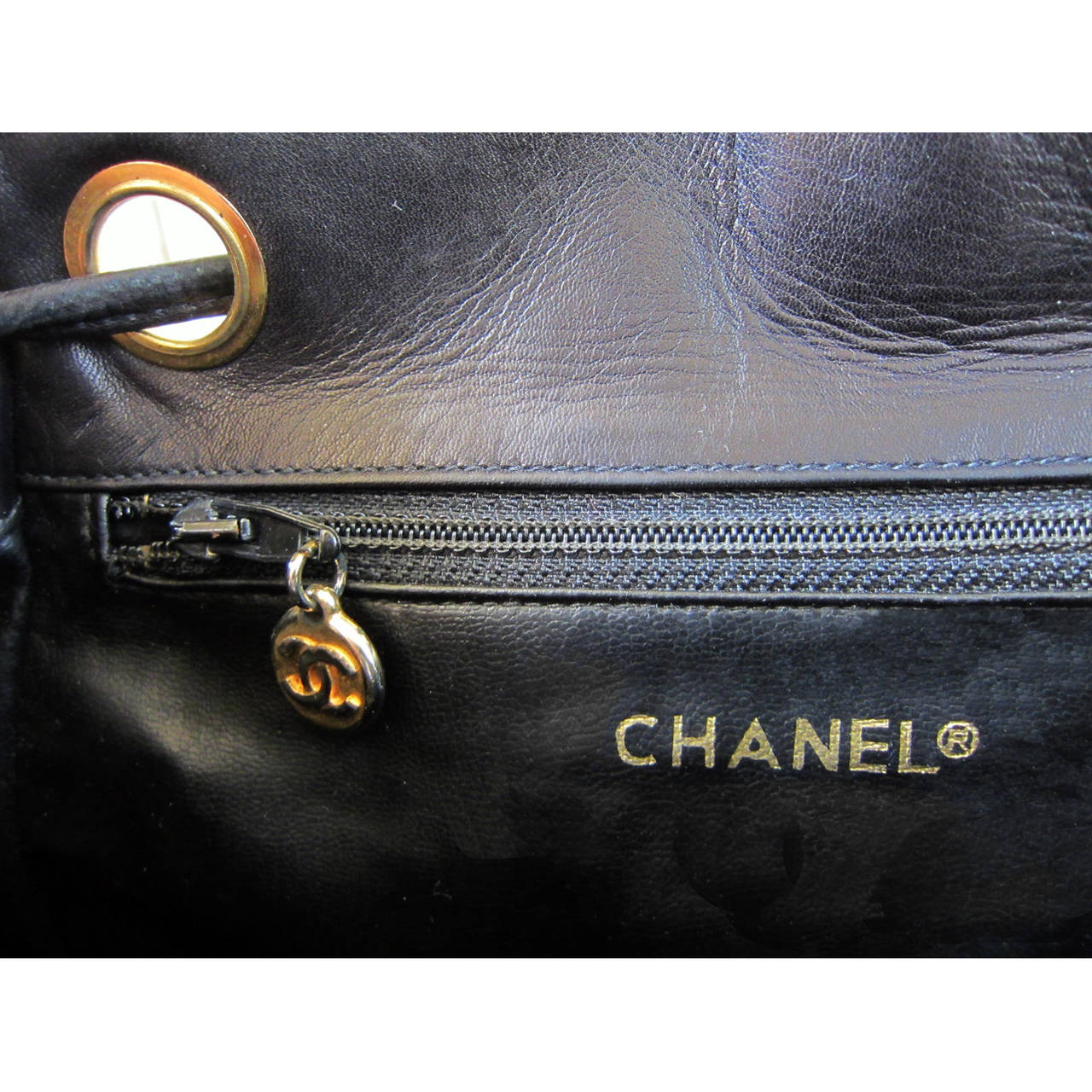 Chanel Black Quilted Backpack Chain 1985 3