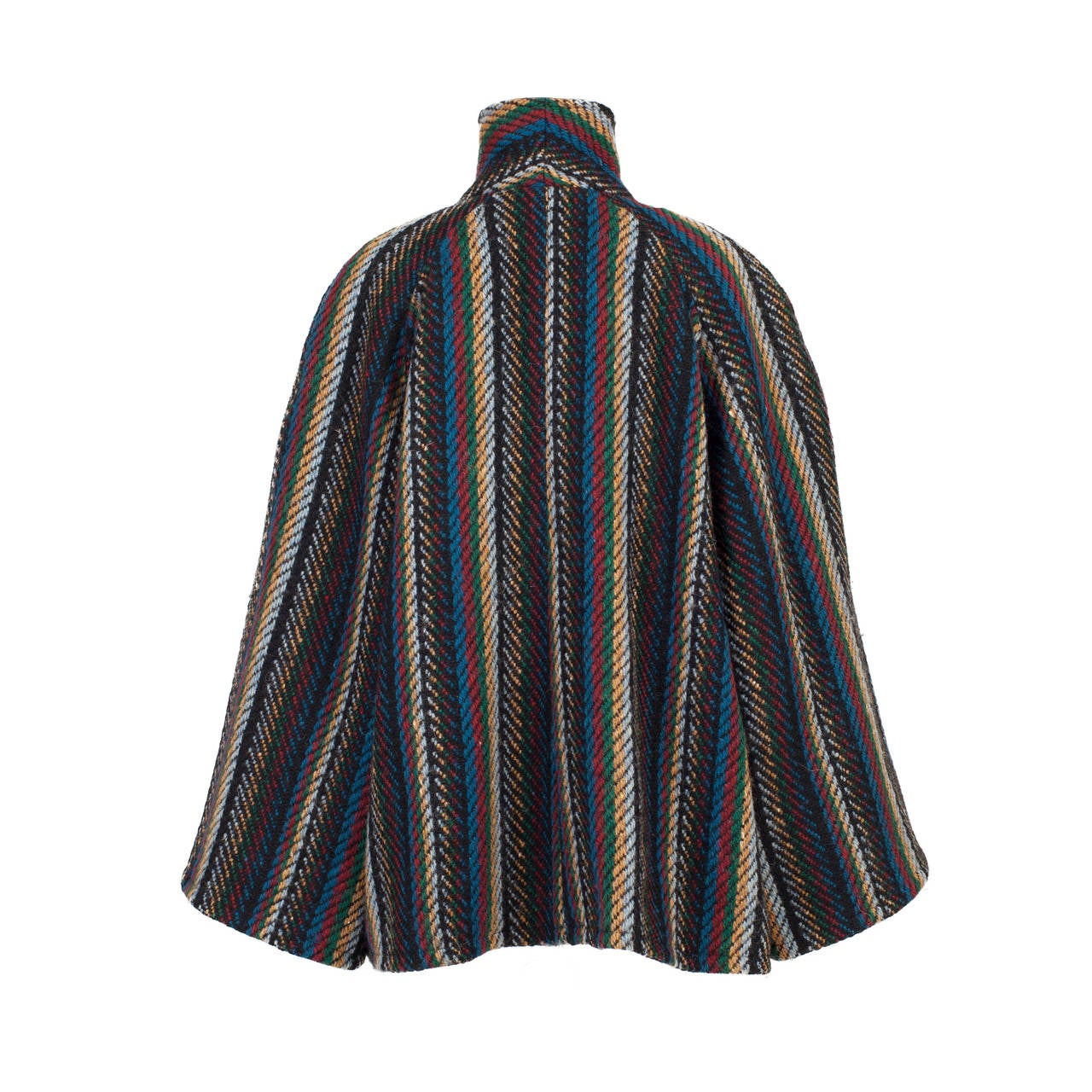 Black Kenzo Ethnic Stripe Coat 1980's