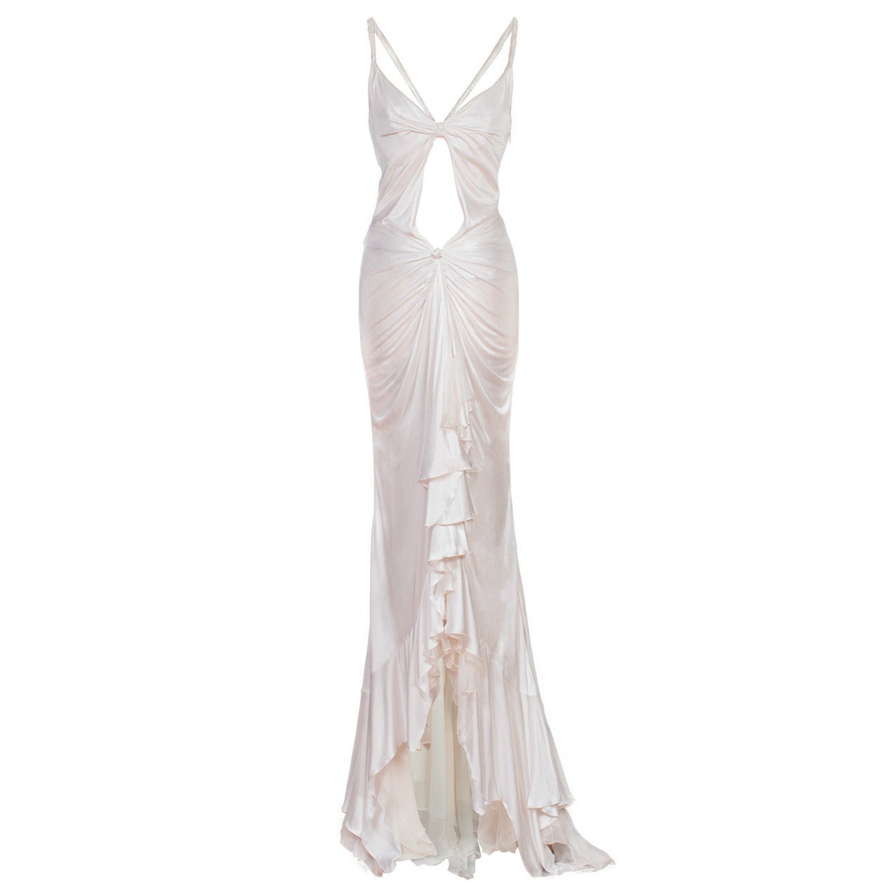 Versace White Dress Gown 1990's
