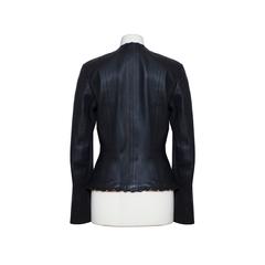 Alaia Dark Brown Leather Jacket Bicolour Lining 1980s