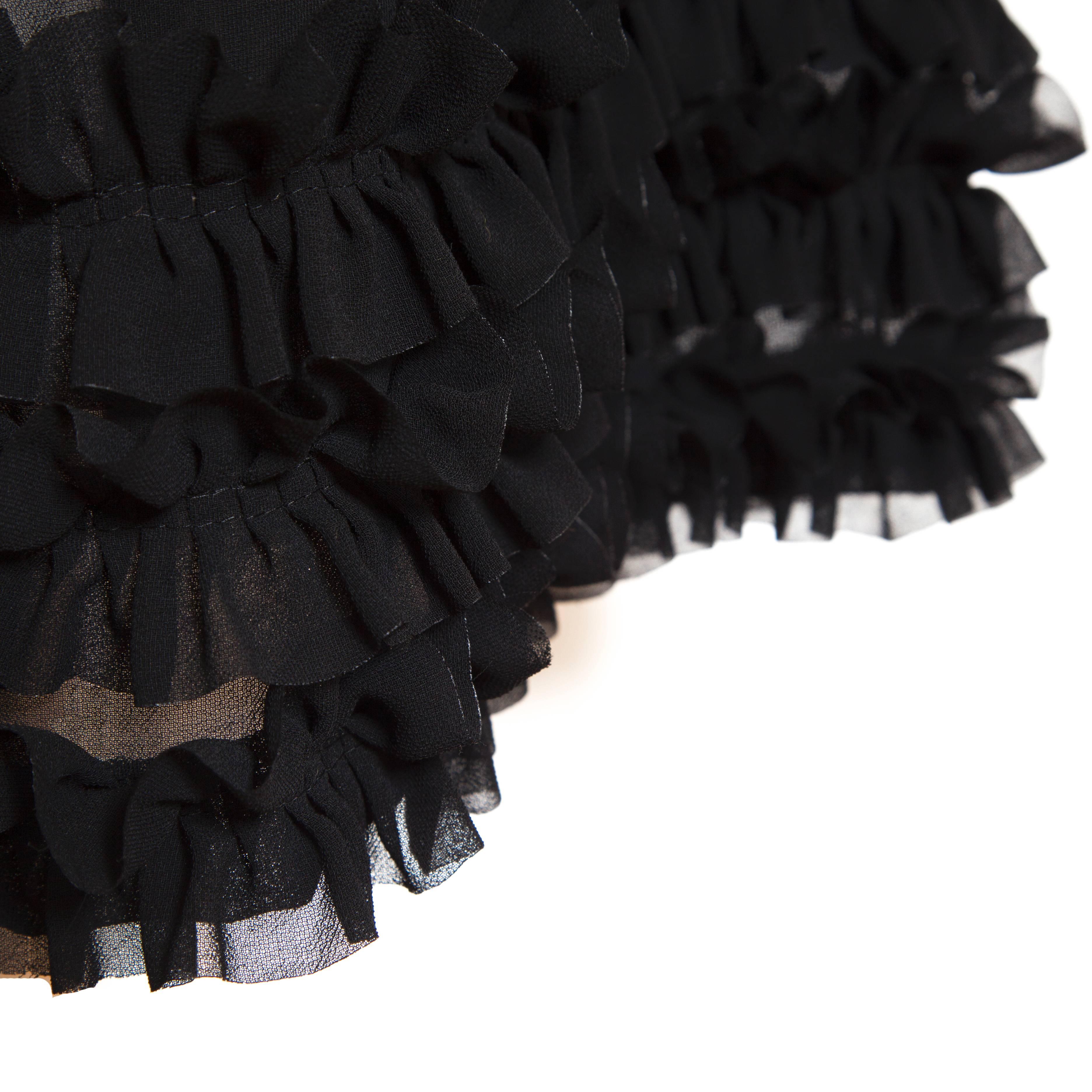 Women's Comme des Garcons Ruffle Black Sheer Skirt AD1998 For Sale