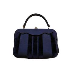 Roberta Di Camerino Venice Purple Velvet Bag Purse 1960s 3