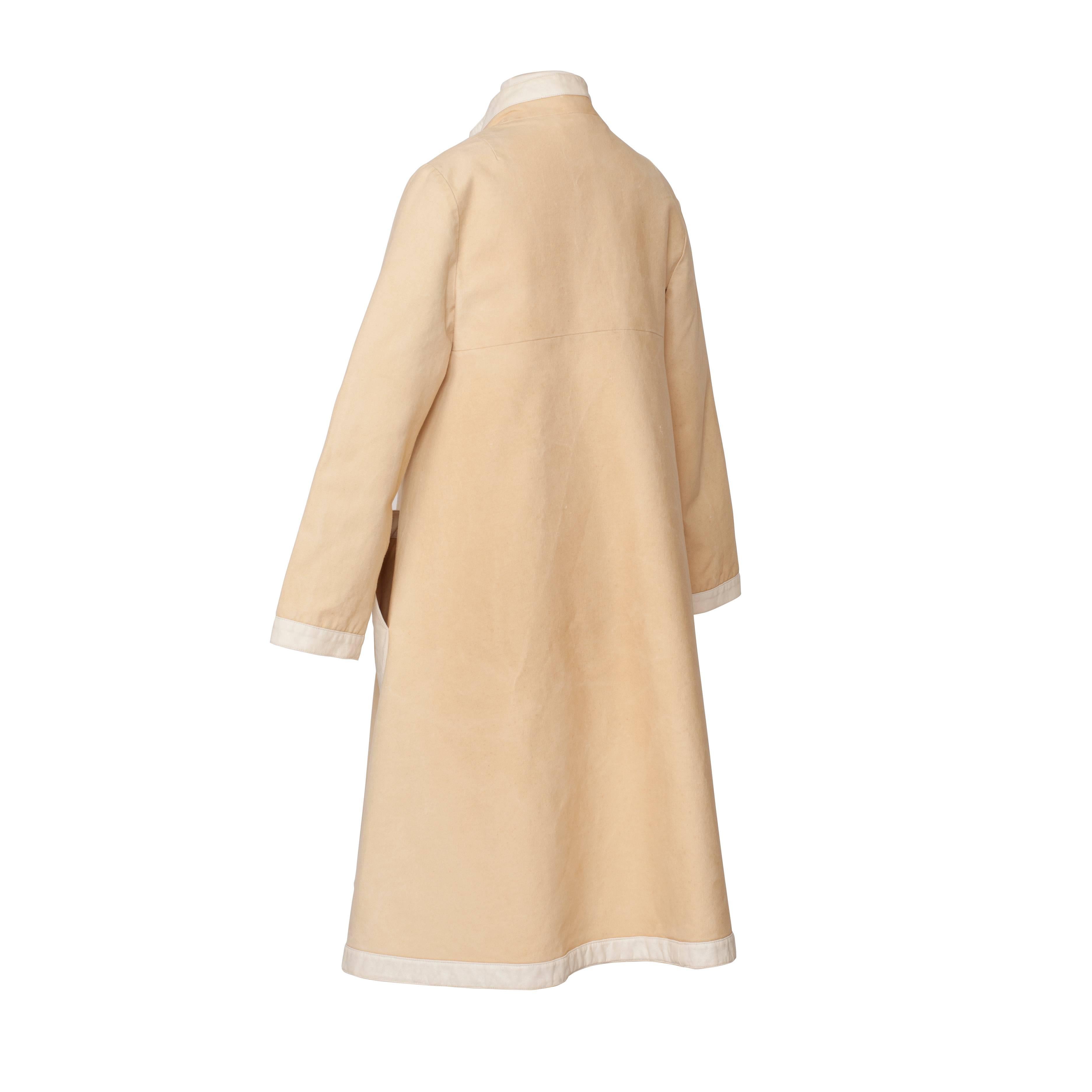 Beige Pierre Cardin Space Age Circle Pockets Coat 1960s