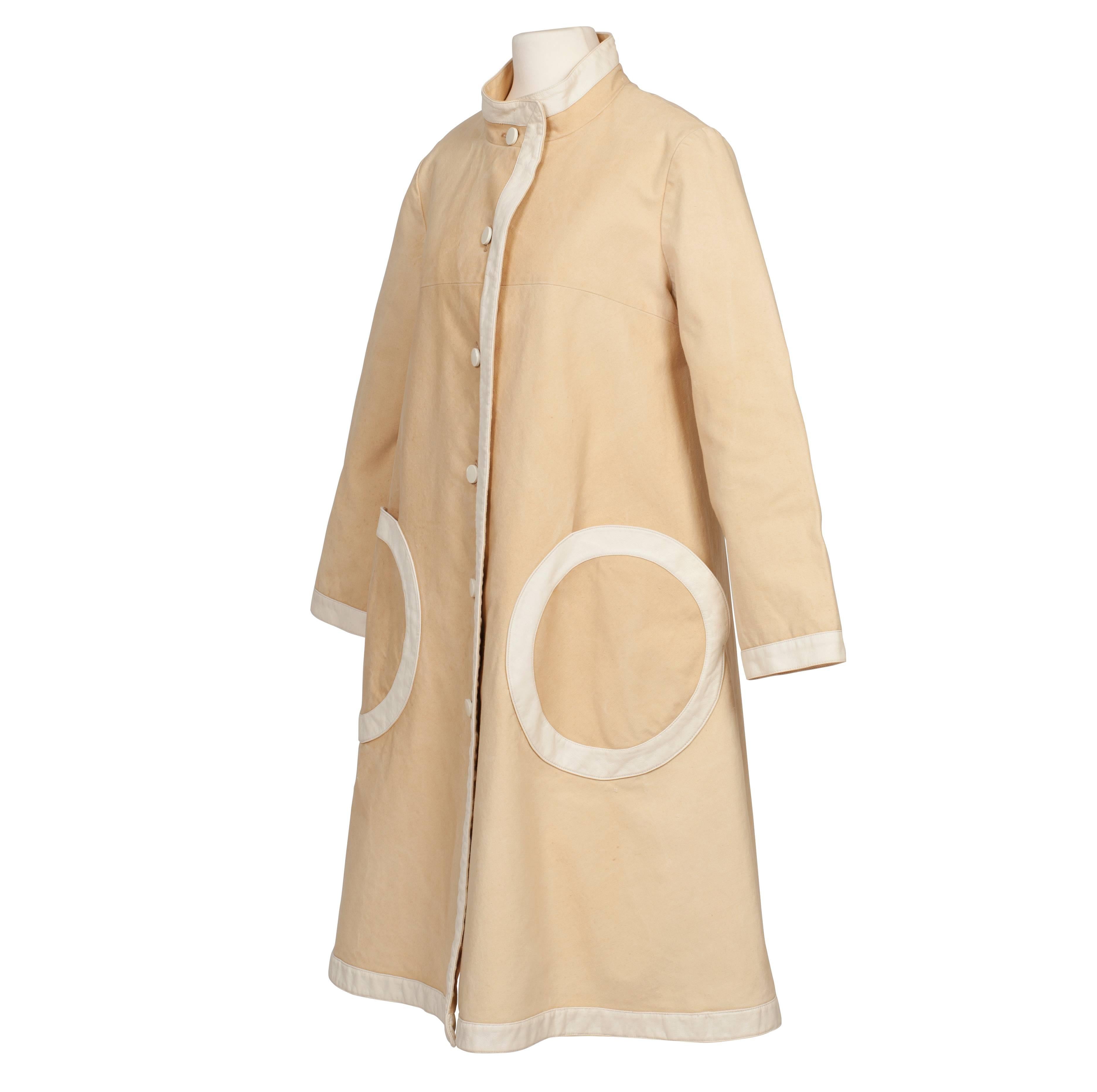 Pierre Cardin Space Age Circle Pockets Coat 1960s 1