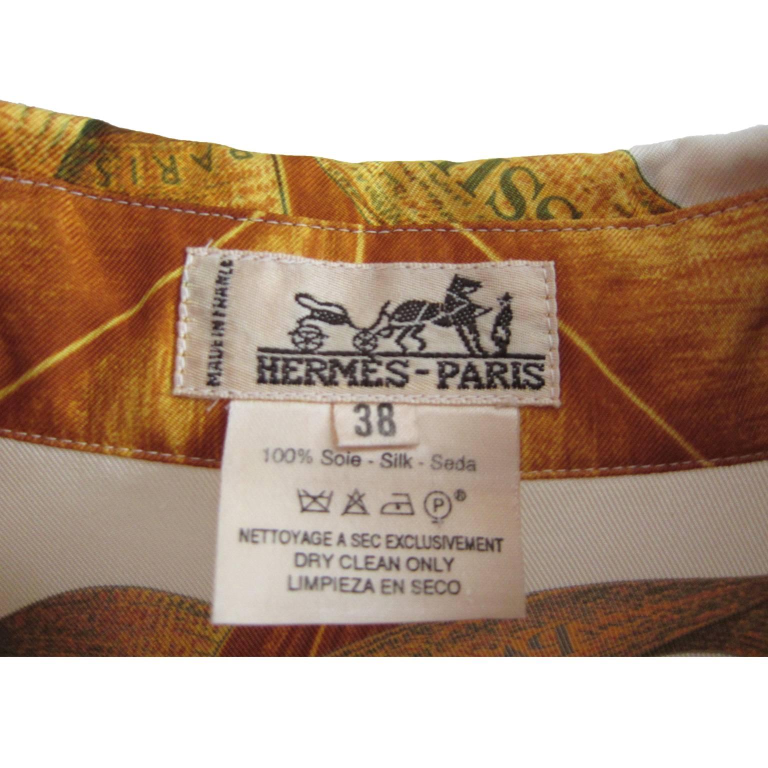 Hermes Paris Silk Blouse Passiflore & Hydrangea  1