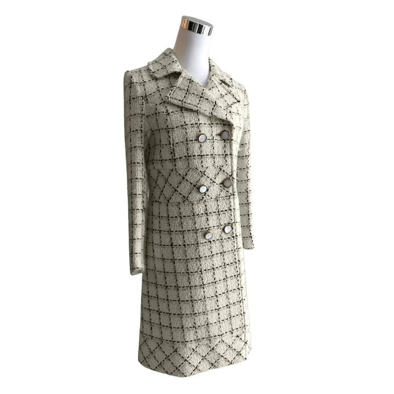 Schiaparelli Tweed Classic Coat For Sale at 1stDibs