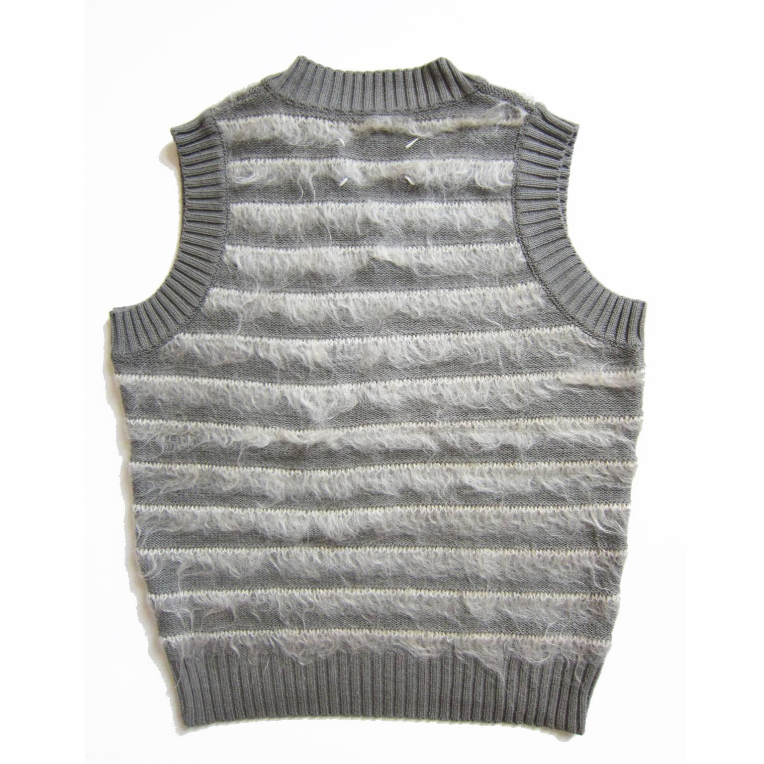 Martin Margiela Grey Knit White Mohair Vest Top For Sale at 1stDibs ...