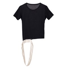 Helmut Lang - T-shirt noir à ourlet allongé, printemps-été 1997
